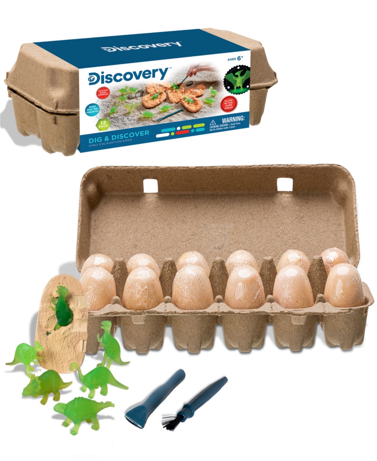 Shop Discovery Dig And Discover Dino Excavation Eggs In Beige,khaki