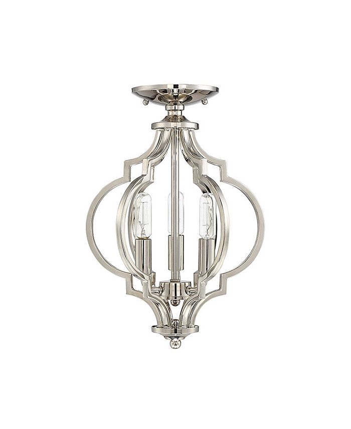 Meridian Lighting Elegant 3Light SemiFlush Mount Macy's