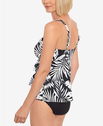 Swim Solutions Plus Size Triple-Tier Tummy-Control Fauxkini One-Piece  Swimsuit, Created for Macy's Women's Swimsuit - ShopStyle