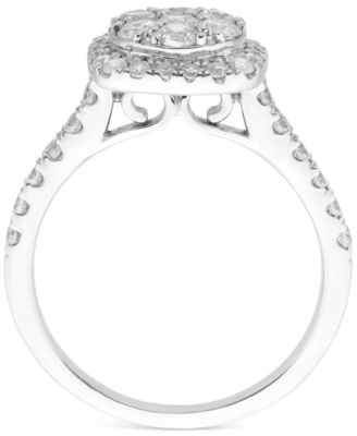 Diamond Cluster Halo Ring (1 ct. t.w.) in 14k White Gold