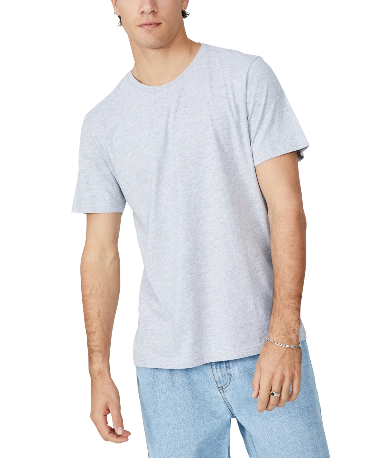 Shop Cotton On Men's Regular Fit Crew T-shirt In Light Gray Marle