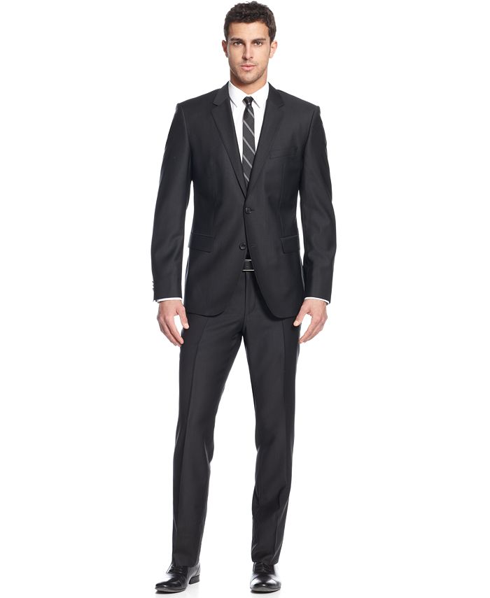 Hugo Boss BOSS Solid Trim-Fit Suit - Macy's