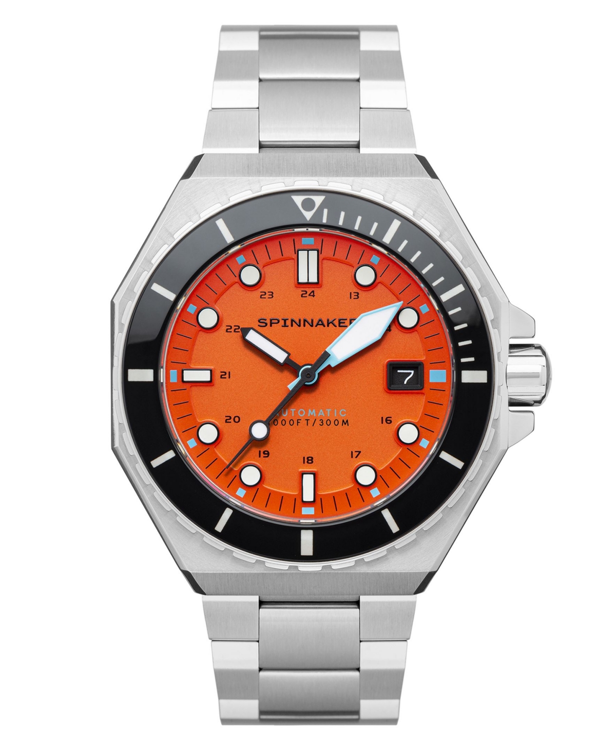 Men's Dumas Automatic Tangerine with Silver-Tone Solid Stainless Steel Bracelet Watch 44mm - Tangerine with Silver-Tone Solid Stainle