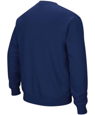 Men's Navy Rice Owls Arch & Logo Tackle Twill Pullover Sweatshirt