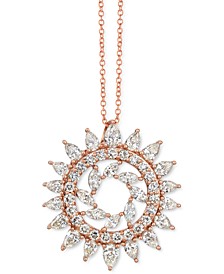Nude Diamond Sunburst 18" Pendant Necklace (1-7/8 ct. t.w.) in 14k Rose Gold