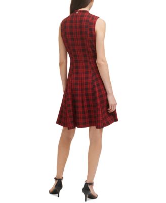 tartan fit and flare dress