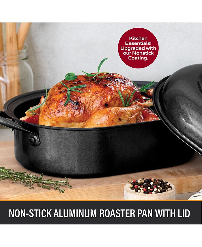 Granite Stone Diamond Granite Stone Oval Roaster Pan, 16” Ultra