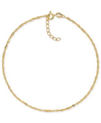 Giani Bernini - Twist Link Chain Ankle Bracelet in 18k Gold-Plated Sterling Silver