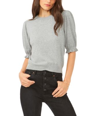 short sleeve puff sleeve sweater