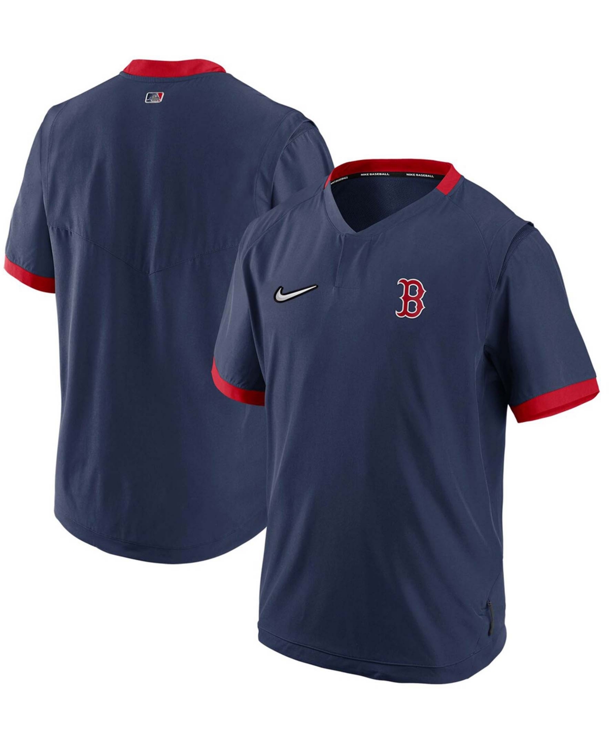 Men's Navy, Red Boston Red Sox Authentic Collection Short Sleeve Hot Pullover Jacket