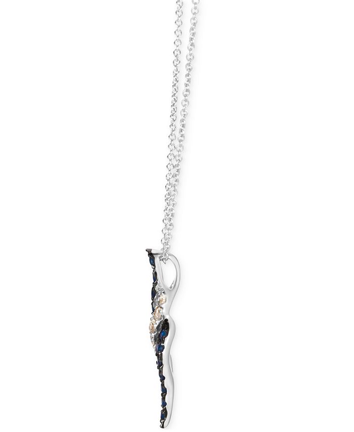 Le Vian - Blueberry Sapphire (1/4 ct. t.w.) & Nude Diamond (1/10 ct. t.w.) Twist 18" Pendant Necklace 14k White Gold