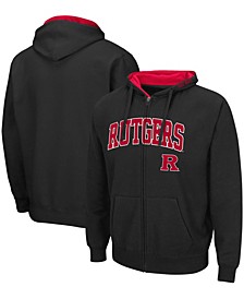 Men's Black Rutgers Scarlet Knights Arch Logo 3.0 Full-Zip Hoodie