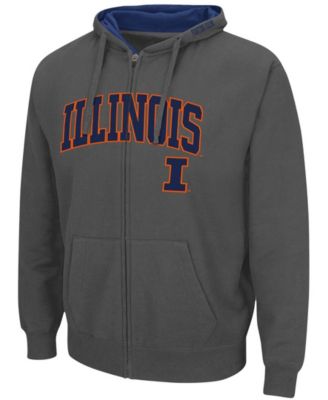 Men's Charcoal Illinois Fighting Illini Arch Logo 3.0 Full-Zip Hoodie