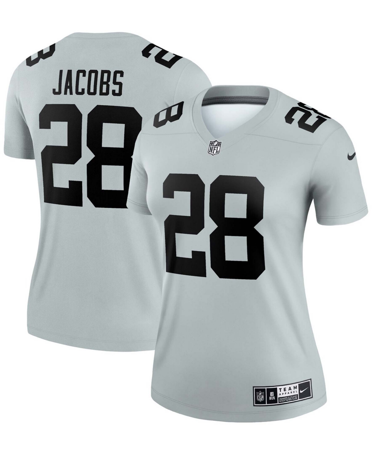 Women's Josh Jacobs Silver-Tone Las Vegas Raiders Inverted Legend Jersey - Silver