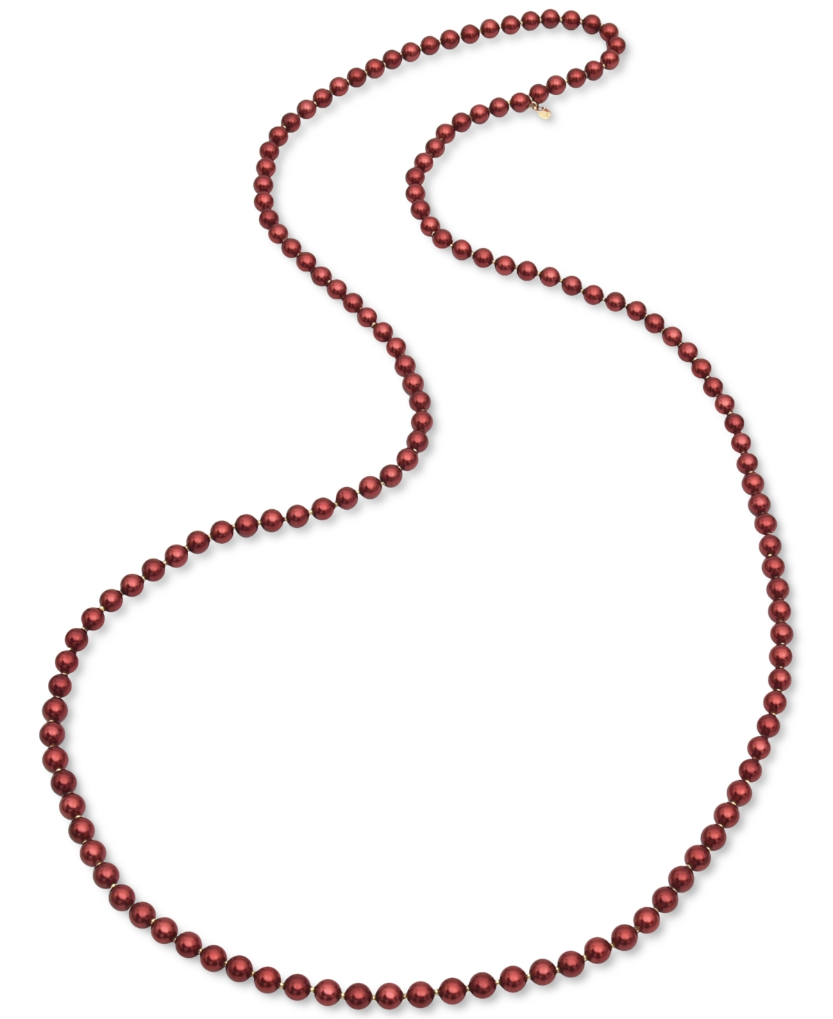 Gold-Tone Colored Imitation Pearl 60" Strand Necklace, Created for Macy's - Red