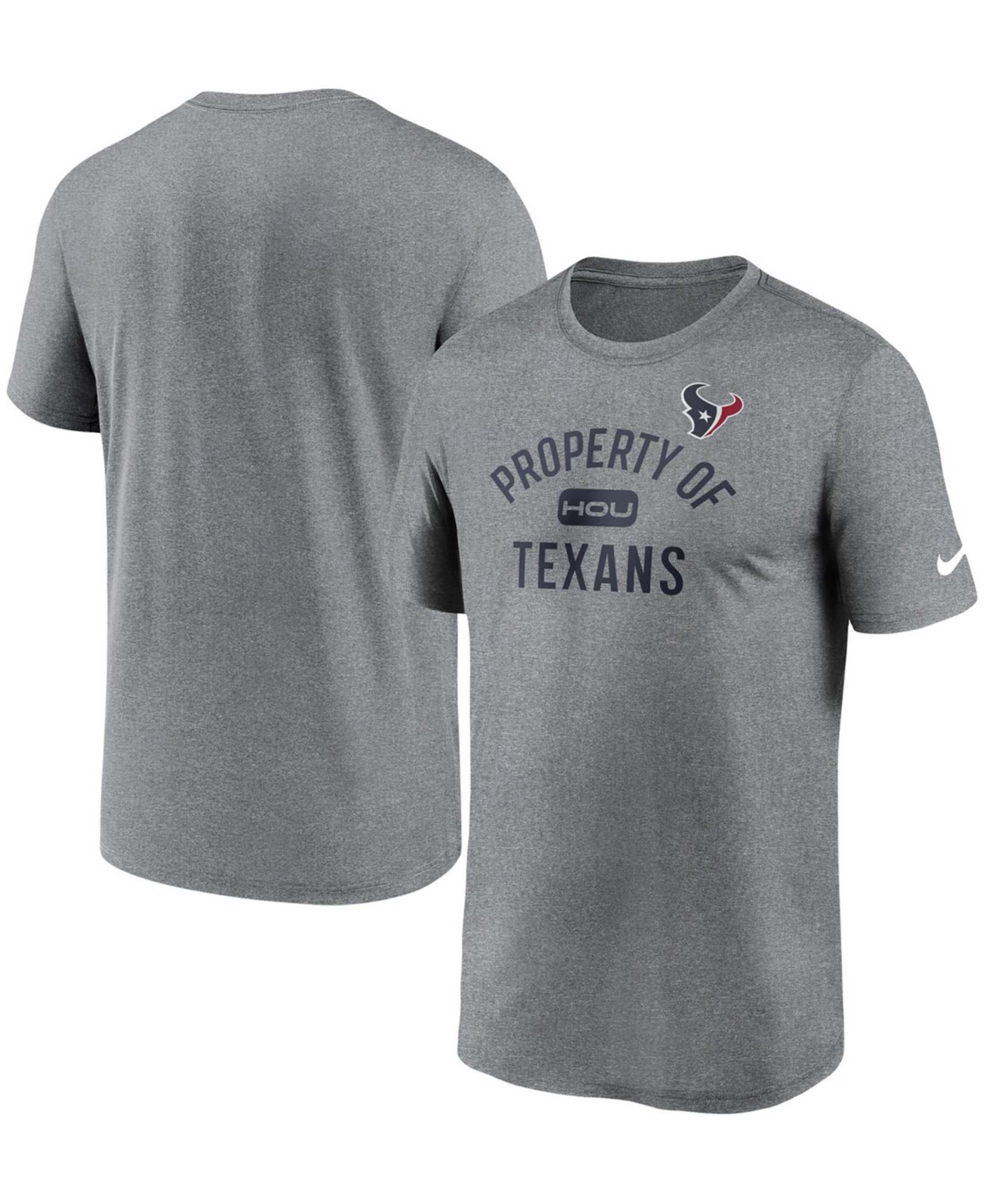 Men's Heather Charcoal Houston Texans Property Of Legend Performance T-shirt