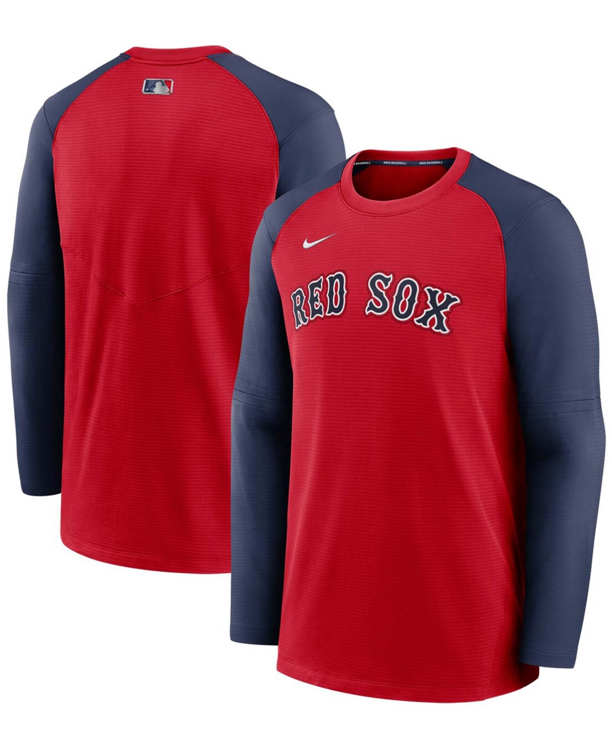 Men's Red, Navy Boston Red Sox Authentic Collection Pregame Performance Raglan Pullover Sweatshirt