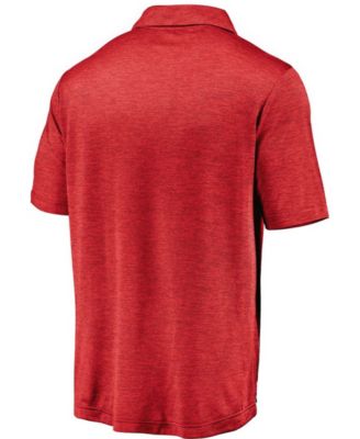 Men's Red Wisconsin Badgers Primary Logo Striated Polo Shirt