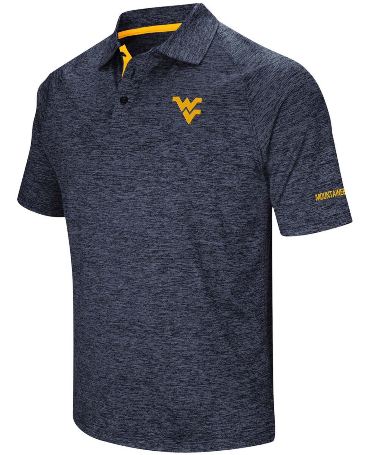 Men's Heather Navy West Virginia Mountaineers Down Swing Polo Shirt