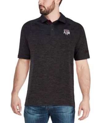 Men's Heather Black Texas A M Aggies Down Swing Polo Shirt