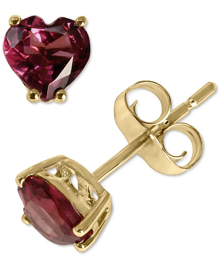 Macy's Rhodolite Heart Stud Earrings (7/8 ct. t.w.) in 14k Gold Macy's