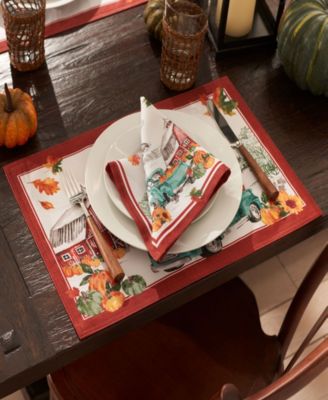 Farm Fresh Pumpkin Truck Fall Napkin, Set of 4