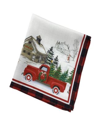 Vintage Christmas Tree Farm Holiday Napkin, Set of 4