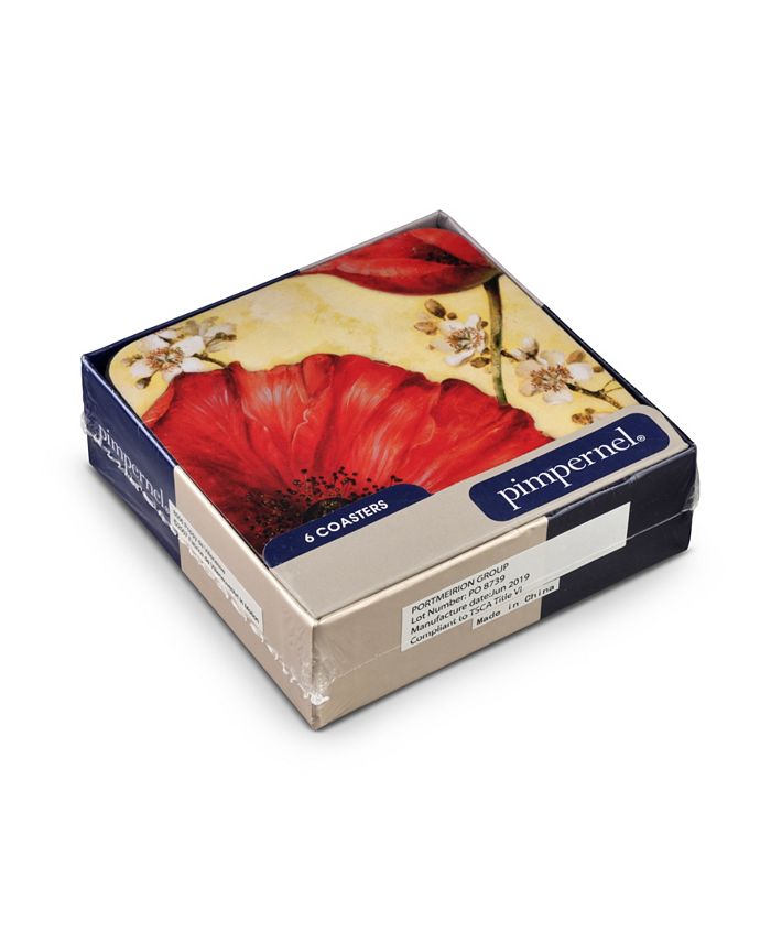 Pimpernel Poppy De Villeneuve Coasters, Set of 6 Macy's