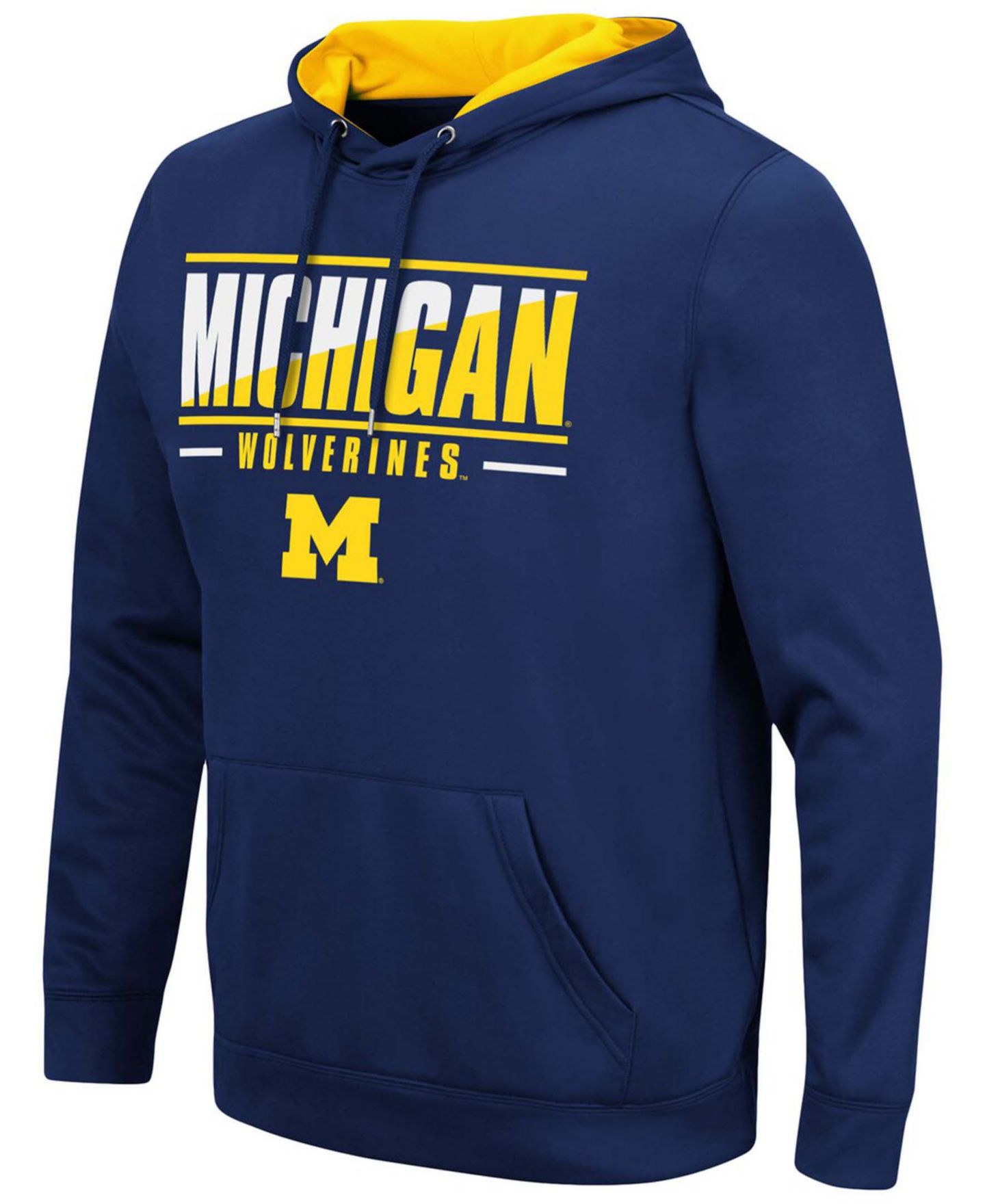 Мужское худи Colosseum Navy Michigan Wolverines Slash Stack 2.0 Pullover — фото 3