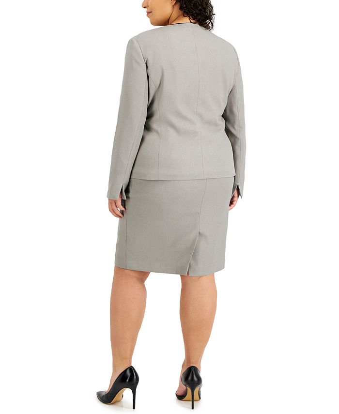 Le Suit Plus Size Two-Button Skirt Suit - Macy's