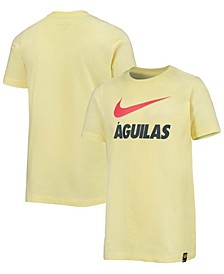 Youth Big Boys Yellow Club America Swoosh Club T-Shirt