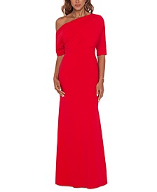 Ruched One-Shoulder Gown