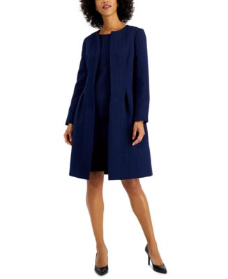 Le Suit Long Jewel Neck Jacket and Sheath Dress Suit Macy's