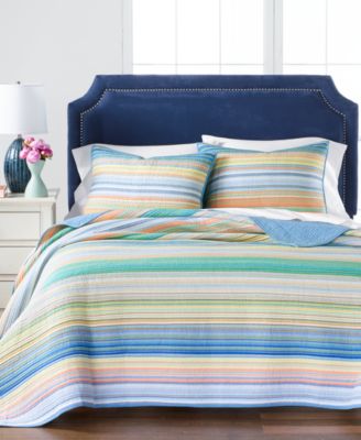 Martha Stewart Collection - Hello Sunshine Yarn Dye Striped Quilt, Created for Macy's