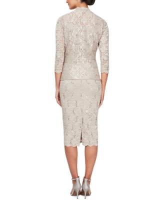 Petite 2-Pc. Lace Jacket & Midi Dress Set