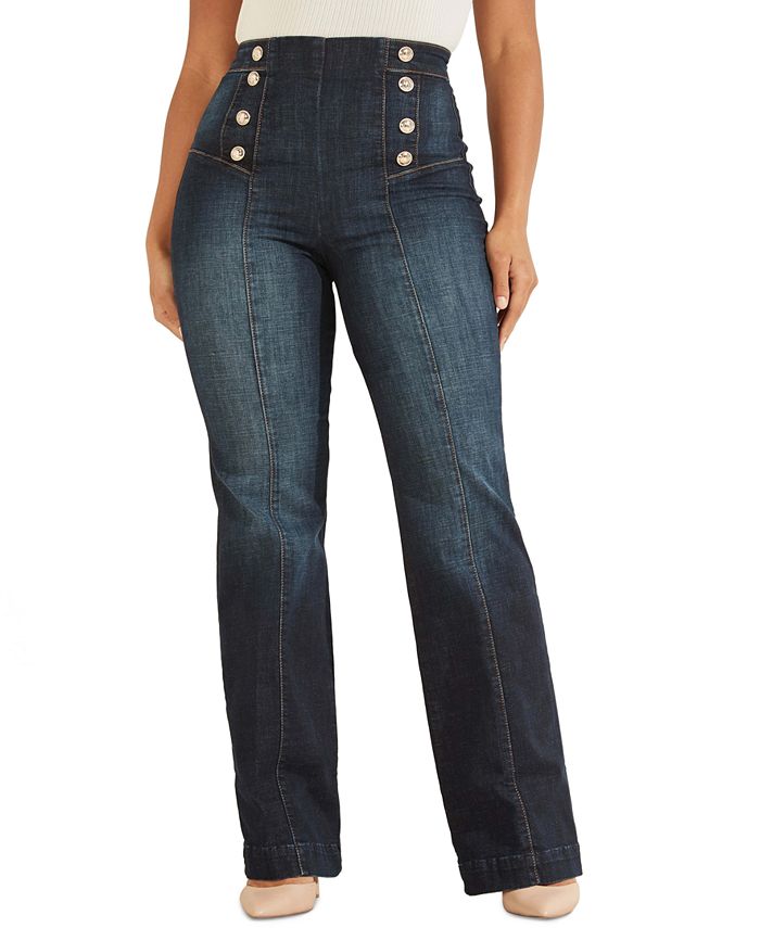 GUESS Faye Button Front Jeans Reviews - Jeans Women - Macy's