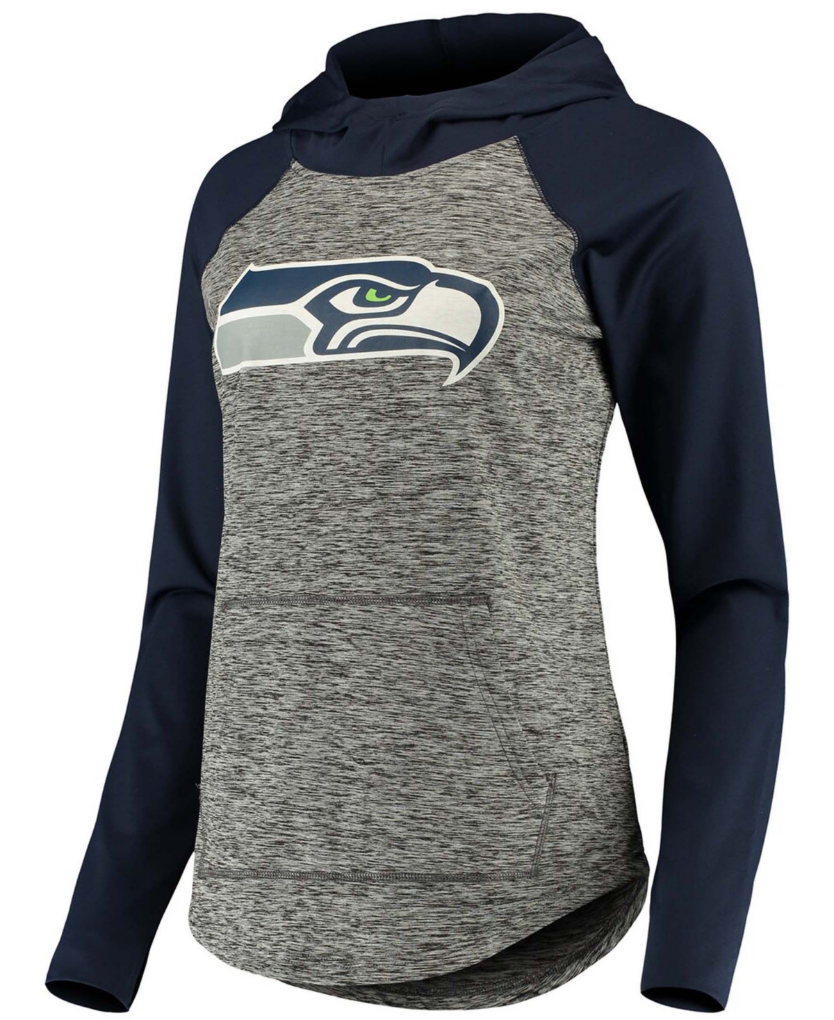 Women's Heathered Gray-College Navy Seattle Seahawks Championship Ring Pullover Hoodie - Heather Gray-College Navy