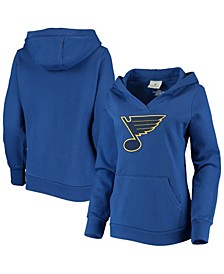 Plus Size Blue St. Louis Blues Primary Team Logo Fleece V-Neck Pullover Hoodie
