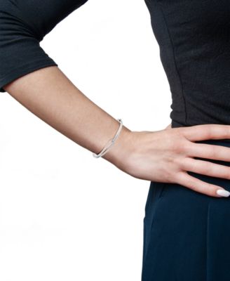 Diamond Loop Bangle Bracelet (1/5 ct. t.w.) in Sterling Silver