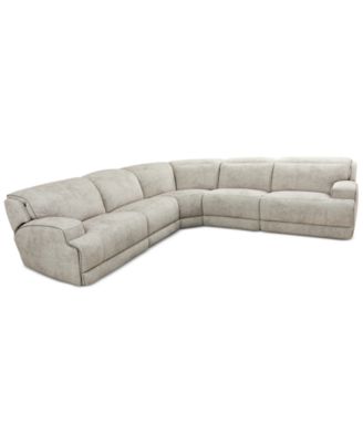 Sebaston 5-Pc. Fabric Sectional with 2 Power Motion Recliners, Created for Macy's