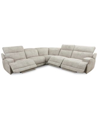 Sebaston 5-Pc. Fabric Sectional with 3 Power Motion Recliners, Created for Macy's