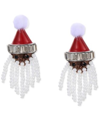 Photo 1 of Holiday Lane Santa Imitation Pearl Drop Earrings, Created for Macy's