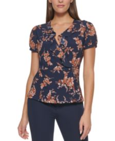 Floral-Print Short-Sleeve Blouse