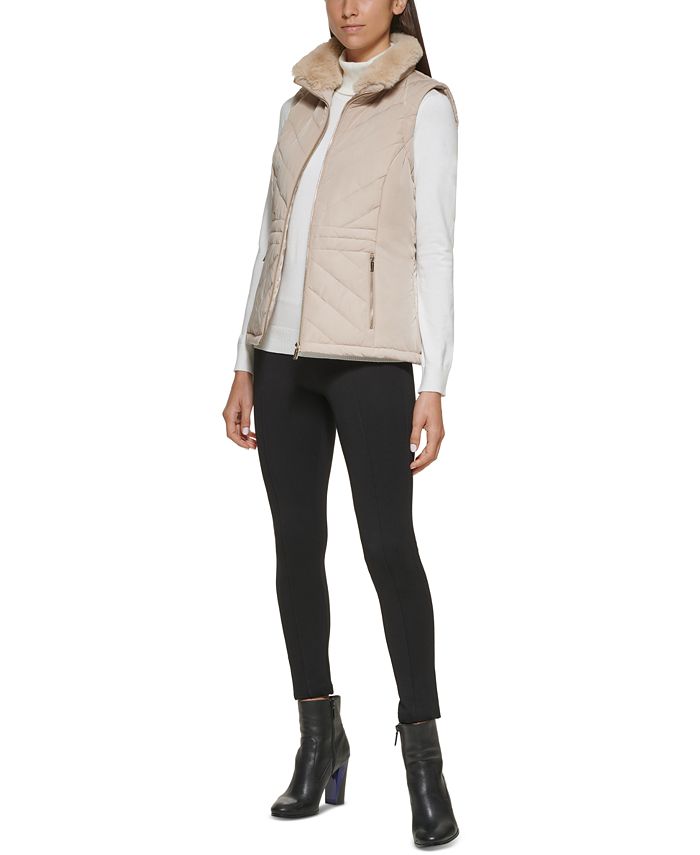 Calvin Klein Faux Fur Collar Puffer Vest & Reviews Coats & Jackets