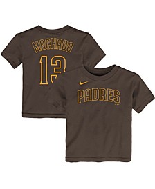 Toddler Boys and Girls Manny Machado Brown San Diego Padres Player Name and Number T-shirt