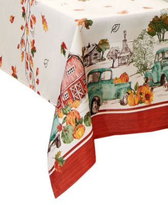 Farm Fresh Pumpkin Truck Fall Rectangle Tablecloth