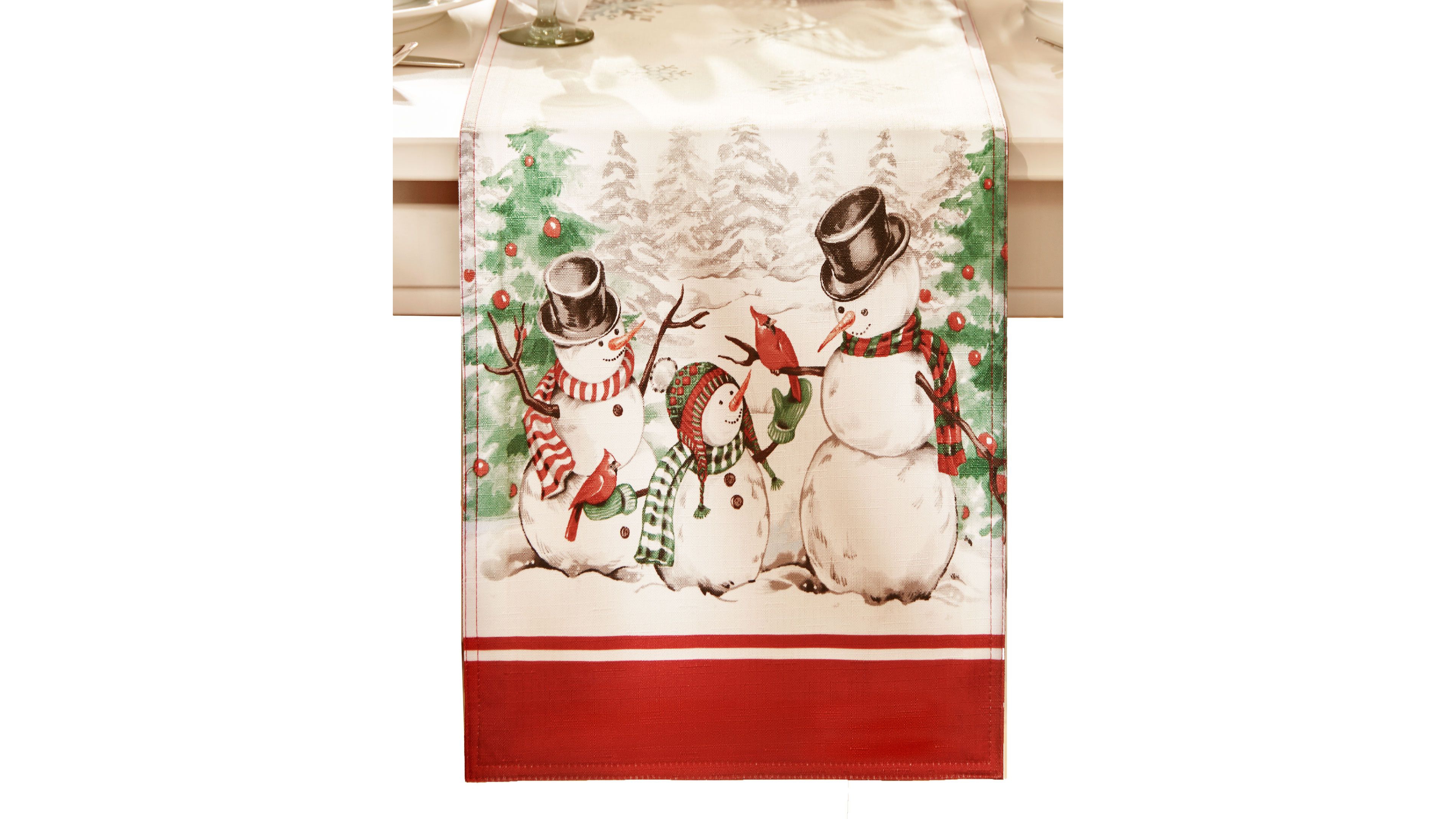 Snowman Winterland Holiday Snowflake Table Runner