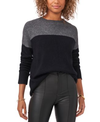 Vince Camuto Cozy Extended Shoulder Color Blocked Sweater - Macy's