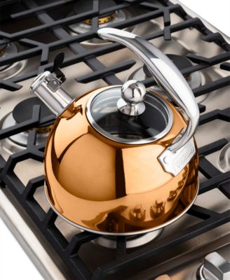 Stainless Steel 2.6-Qt. Copper Tea Kettle with Copper Handle