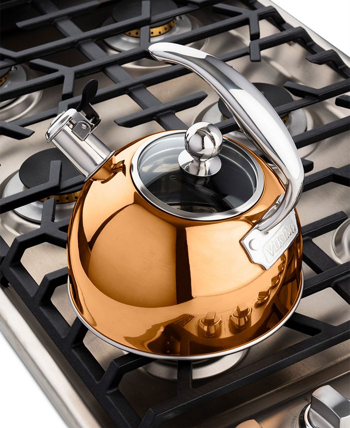Viking Stainless Steel 2.6Qt. Copper Tea Kettle with Copper Handle